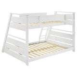 Holden White Wood Veneer Twin Over Full Bunk Bed by Coaster at Eve Furniture