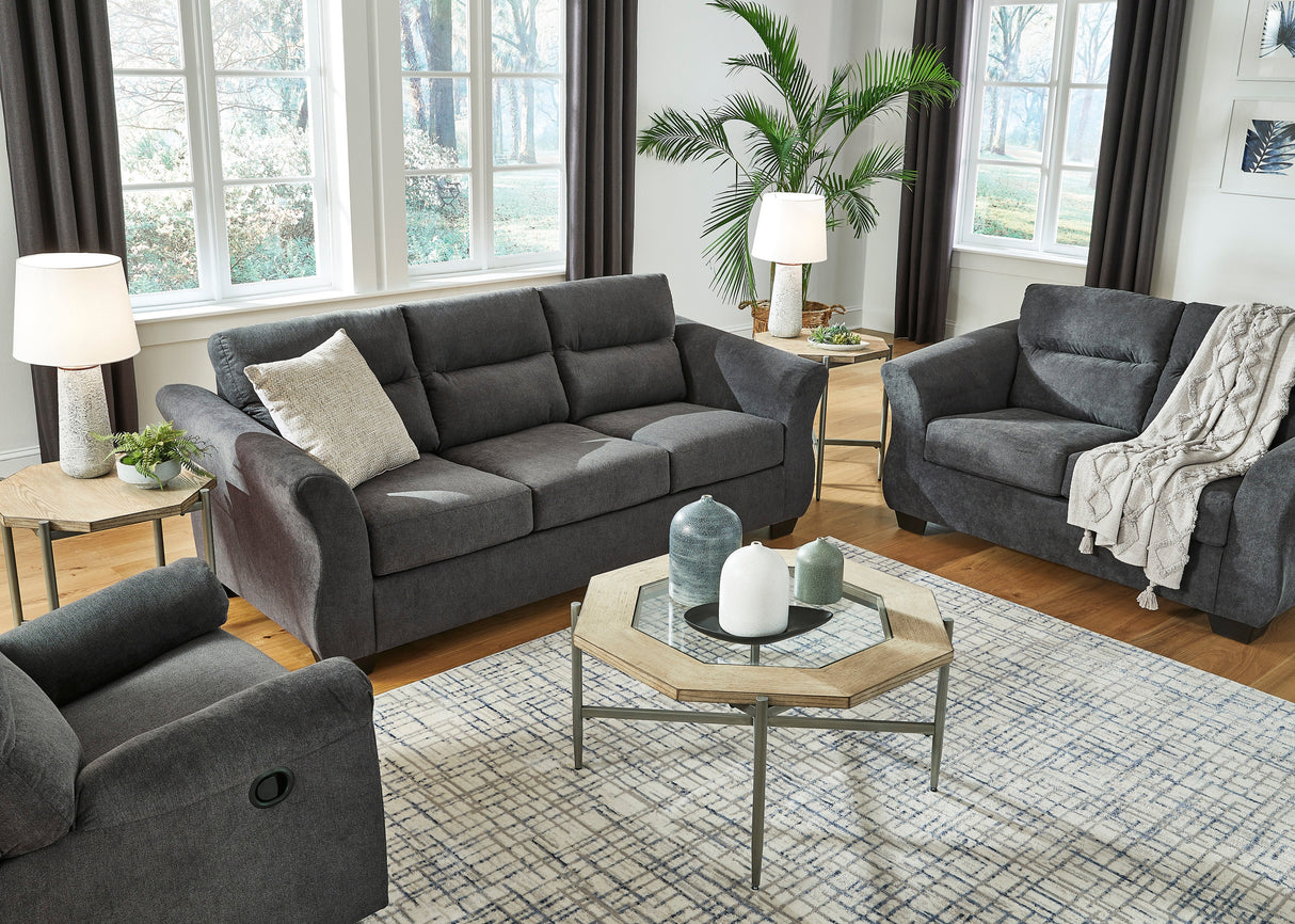 Miravel Gunmetal Living Room Set