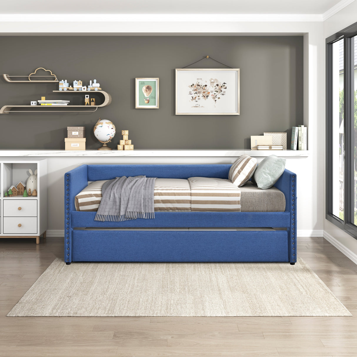 Boynton Dark Gray Daybed with Trundle