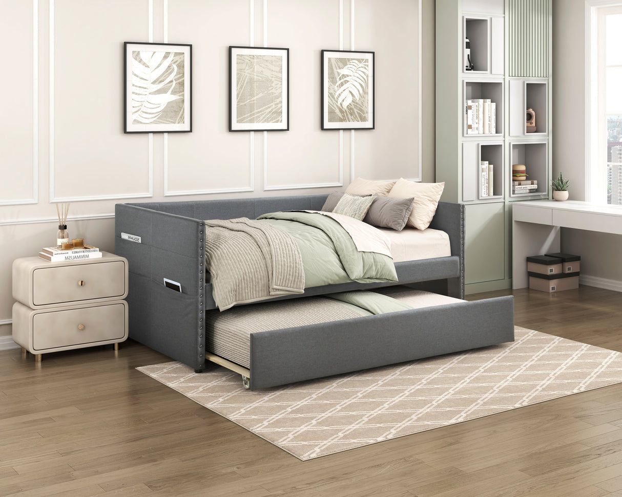 Boynton Dark Gray Daybed with Trundle