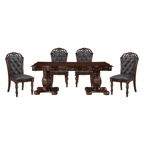 Adelina Cherry Birch Veneer Extendable 7pc Dining Room Set