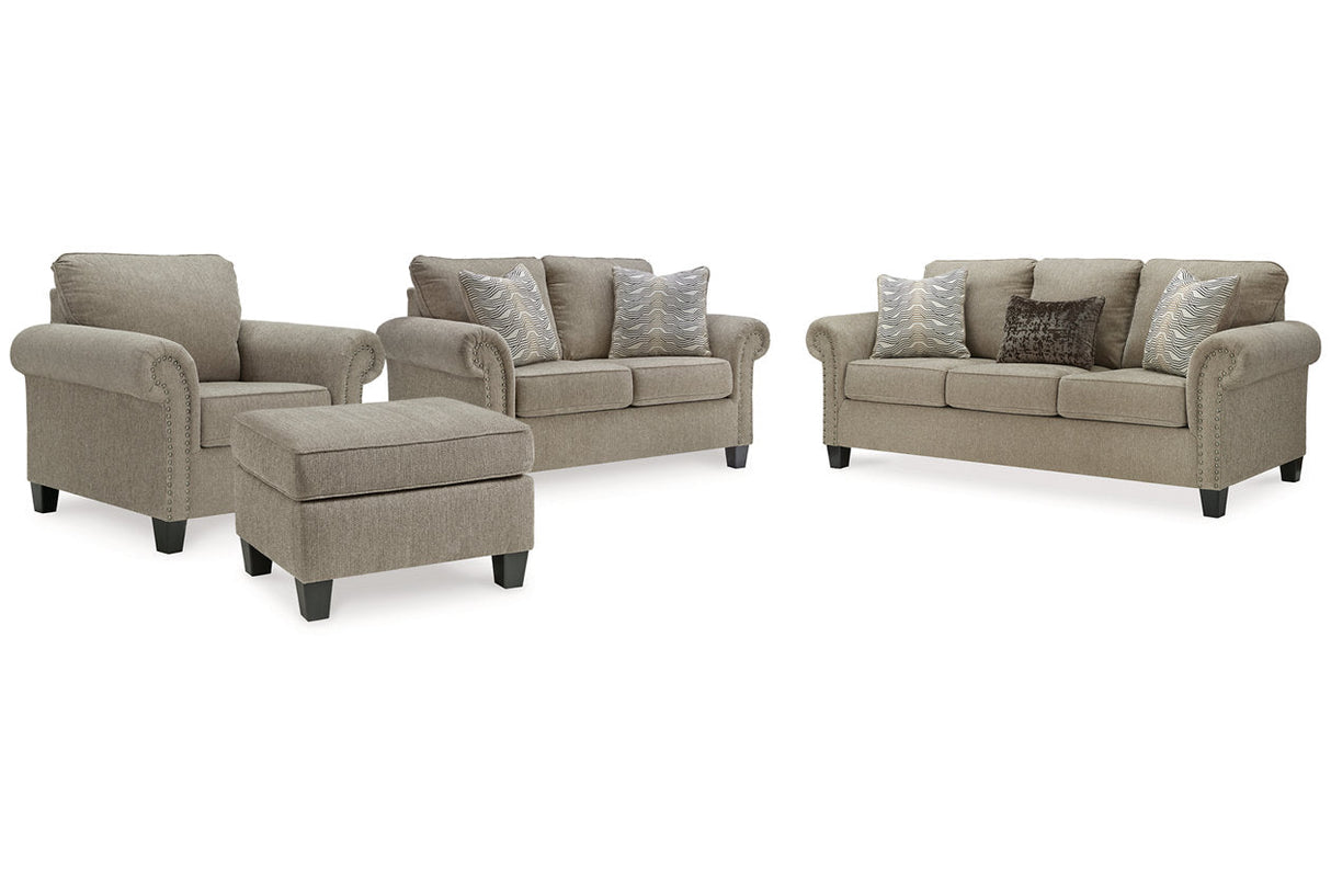 Shewsbury Pewter Sofa, Loveseat, Chair and Ottoman