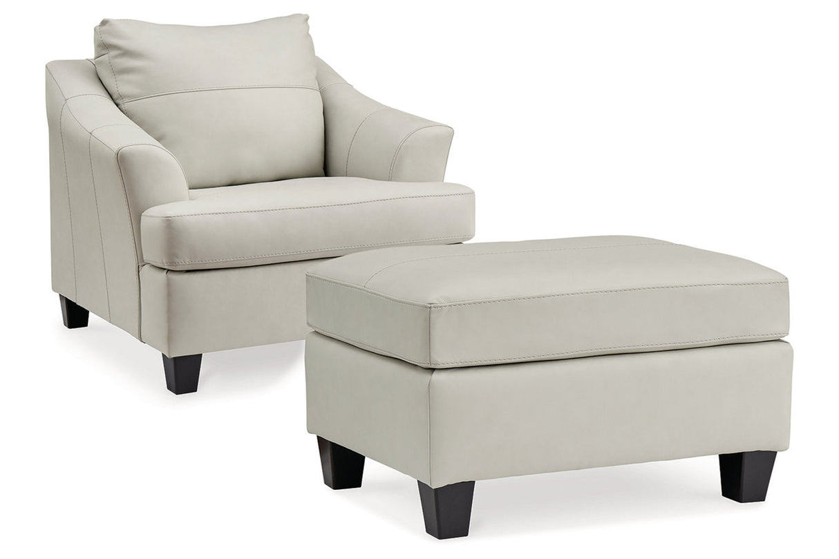 Genoa Coconut Oversized Chair and Ottoman