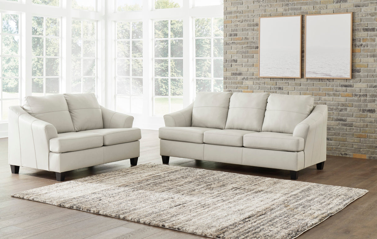 Genoa Coconut Leather Living Room Set