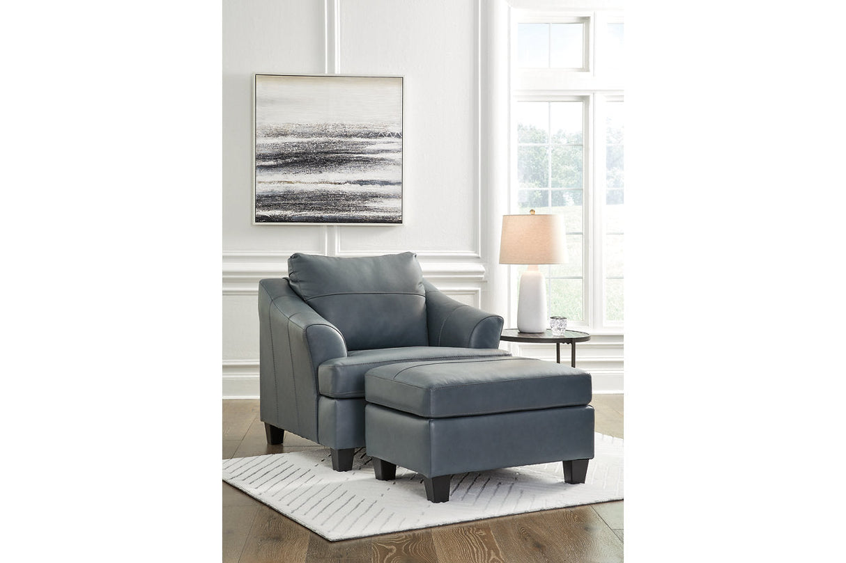 Genoa Steel Oversized Chair and Ottoman