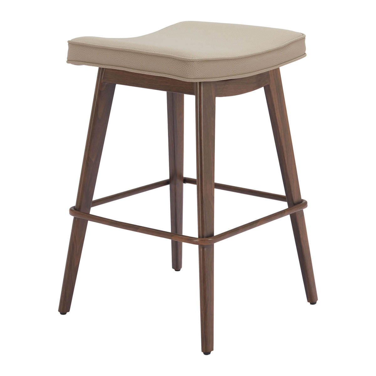 Divat Counter Stool Beige & Walnut - Image 5