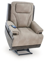 4Z-Peaceful Pause Sand Power Lift Recliner by Ashley at Eve Furniture