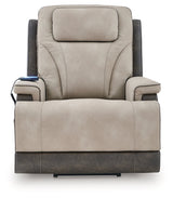 4Z-Peaceful Pause Sand Power Lift Recliner by Ashley at Eve Furniture