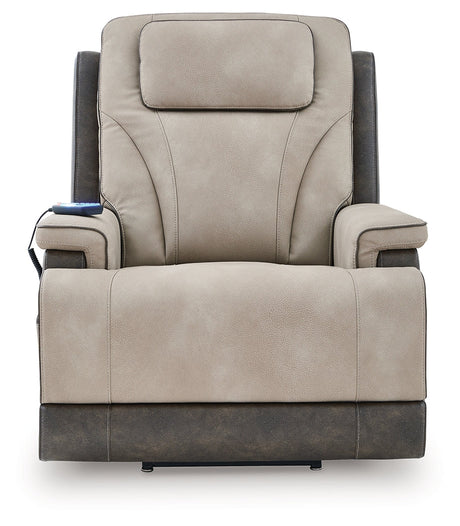 4Z-Peaceful Pause Sand Power Lift Recliner by Ashley at Eve Furniture
