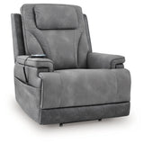 4Z-Peaceful Pause Slate Power Lift Recliner by Ashley at Eve Furniture