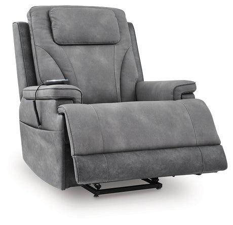 4Z-Peaceful Pause Slate Power Lift Recliner by Ashley at Eve Furniture