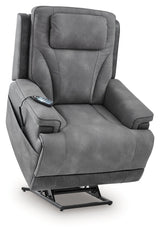 4Z-Peaceful Pause Slate Power Lift Recliner by Ashley at Eve Furniture