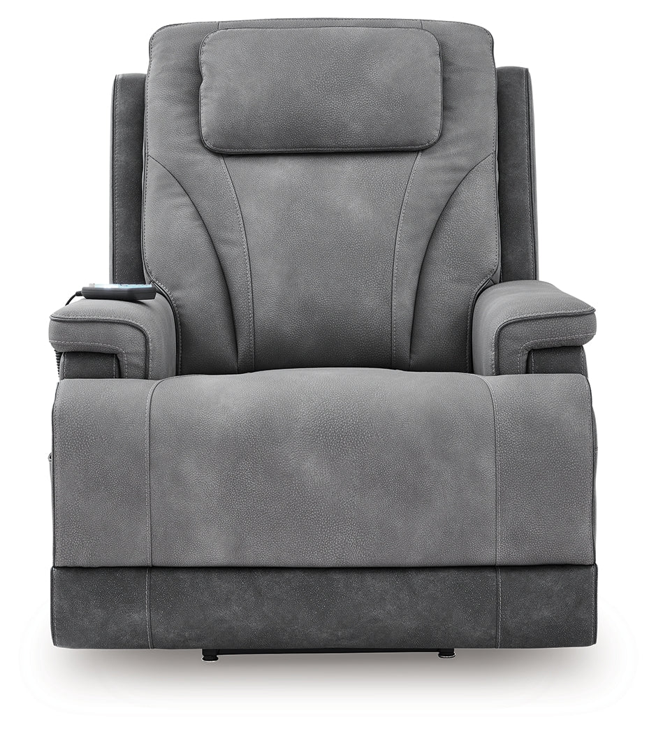 4Z-Peaceful Pause Slate Power Lift Recliner by Ashley at Eve Furniture
