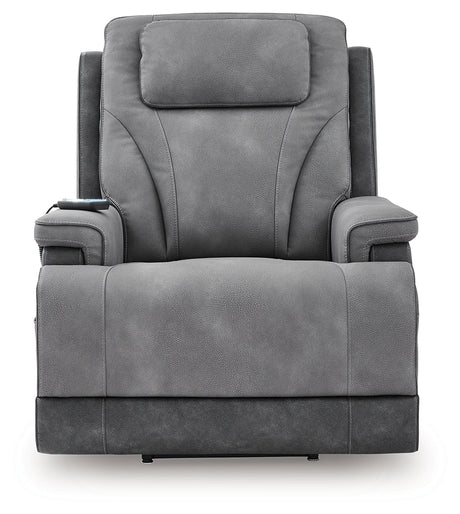 4Z-Peaceful Pause Slate Power Lift Recliner by Ashley at Eve Furniture