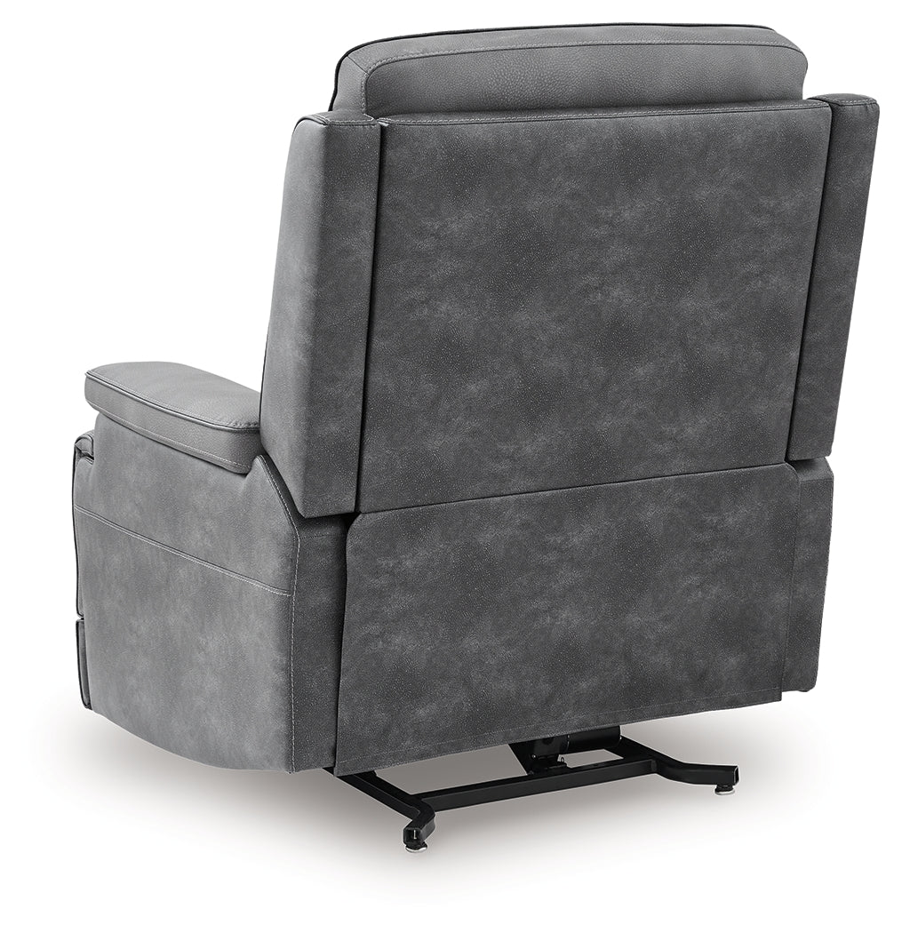 4Z-Peaceful Pause Slate Power Lift Recliner by Ashley at Eve Furniture