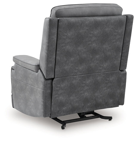 4Z-Peaceful Pause Slate Power Lift Recliner by Ashley at Eve Furniture