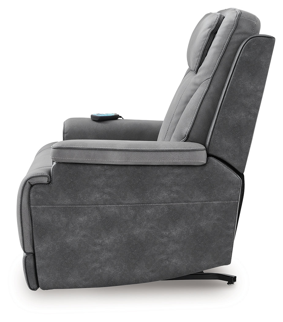 4Z-Peaceful Pause Slate Power Lift Recliner by Ashley at Eve Furniture
