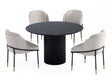 5-Piece Hathaway 47.24 Round Dining Set in Black with 4 Flor Dining Chairs in Wheat by Manhattan Comfort at Eve Furniture