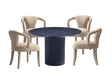 5-Piece Hathaway 47.24 Round Dining Set in Black with 4 Palmer Dining Armchairs in Gold Dust by Manhattan Comfort at Eve Furniture