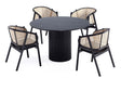 5-Piece Hathaway 47.24 Round Dining Set in Black with 4 Versailles Dining Chairs by Manhattan Comfort at Eve Furniture