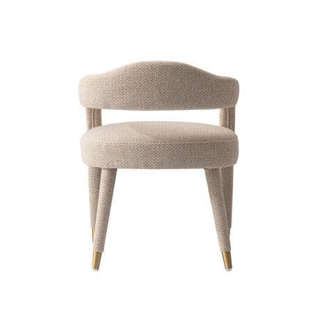 5-Piece Hathaway 47.24 Round Dining Set in Natural with 4 Aspen Dining Chairs in Gold Dust by Manhattan Comfort at Eve Furniture