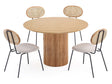 5-Piece Hathaway 47.24 Round Dining Set in Nature with 4 Jardin Dining Chairs by Manhattan Comfort at Eve Furniture