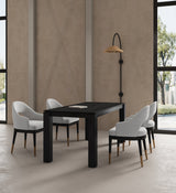 5-Piece Rockaway 70.86 Dining Set with 4 Carrington Chairs in Black and Light Grey by Manhattan Comfort at Eve Furniture