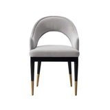 5-Piece Rockaway 70.86 Dining Set with 4 Carrington Chairs in Black and Light Grey by Manhattan Comfort at Eve Furniture