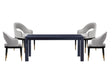 5-Piece Rockaway 70.86 Dining Set with 4 Carrington Chairs in Black and Light Grey by Manhattan Comfort at Eve Furniture