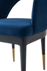 5-Piece Rockaway 70.86 Dining Set with 4 Carrington Chairs in Black and Midnight Blue by Manhattan Comfort at Eve Furniture