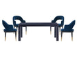 5-Piece Rockaway 70.86 Dining Set with 4 Carrington Chairs in Black and Midnight Blue by Manhattan Comfort at Eve Furniture