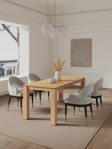 5-Piece Rockaway 70.86 Dining Set with 4 Carrington Chairs in Natural and Light Grey by Manhattan Comfort at Eve Furniture