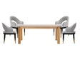 5-Piece Rockaway 70.86 Dining Set with 4 Carrington Chairs in Natural and Light Grey by Manhattan Comfort at Eve Furniture