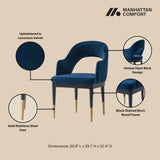 5-Piece Rockaway 70.86 Dining Set with 4 Carrington Chairs in Natural and Midnight Blue by Manhattan Comfort at Eve Furniture