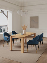 5-Piece Rockaway 70.86 Dining Set with 4 Carrington Chairs in Natural and Midnight Blue by Manhattan Comfort at Eve Furniture