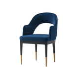 5-Piece Rockaway 70.86 Dining Set with 4 Carrington Chairs in Natural and Midnight Blue by Manhattan Comfort at Eve Furniture