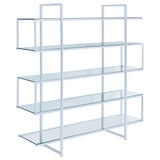 Elmer Clear/Chrome 5-Shelf Bookcase