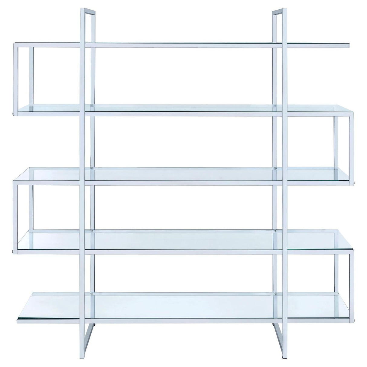 Elmer Clear/Chrome 5-Shelf Bookcase