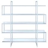 Elmer Clear/Chrome 5-Shelf Bookcase