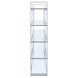 Elmer Clear/Chrome 5-Shelf Bookcase