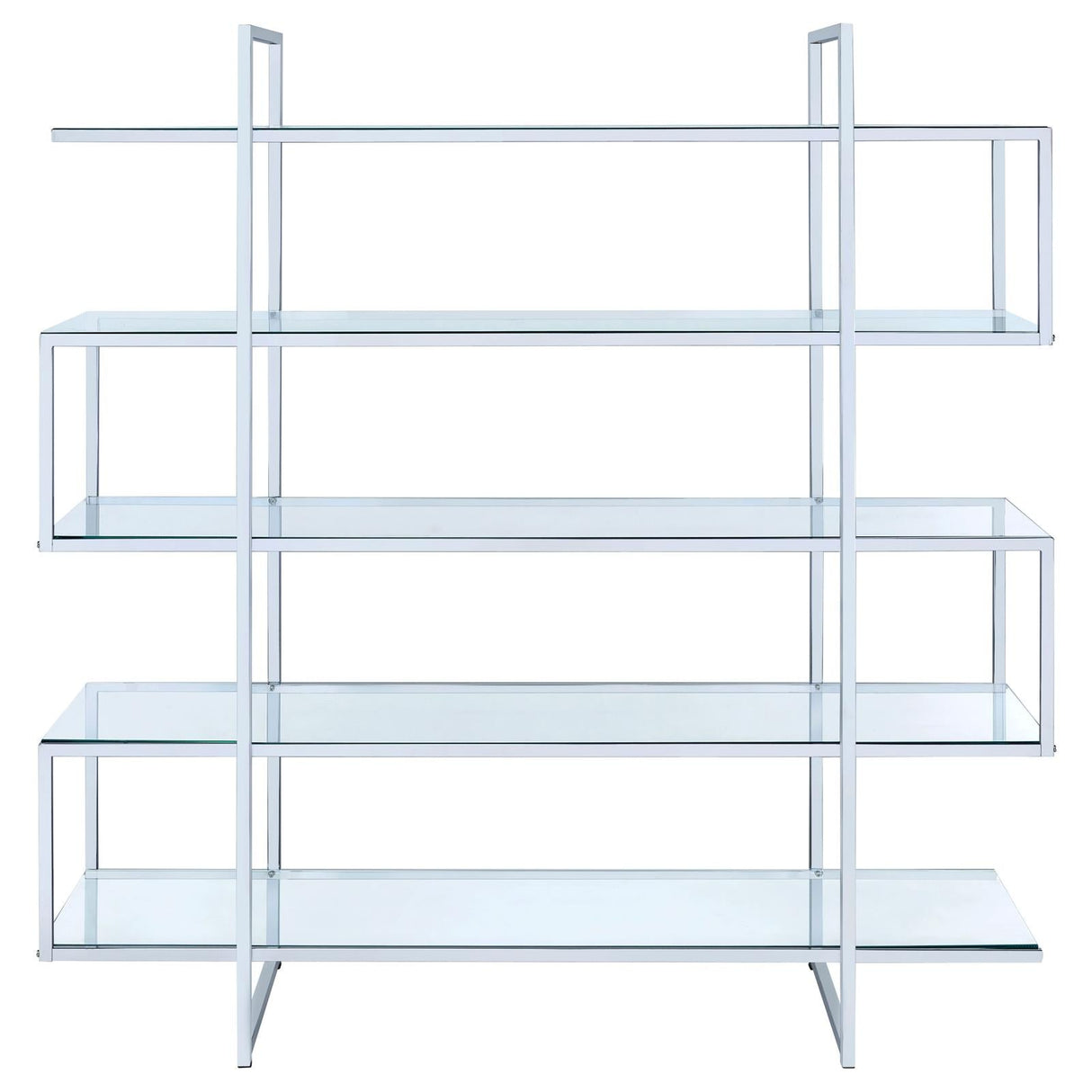 Elmer Clear/Chrome 5-Shelf Bookcase