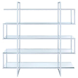 Elmer Clear/Chrome 5-Shelf Bookcase