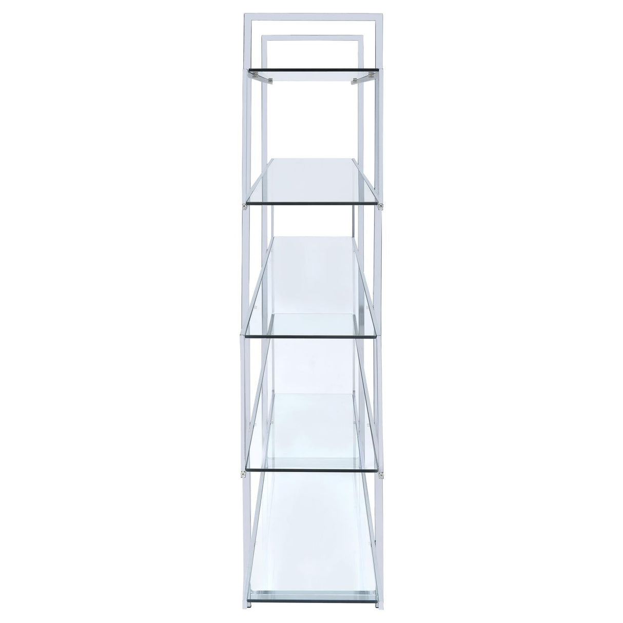 Elmer Clear/Chrome 5-Shelf Bookcase