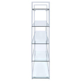 Elmer Clear/Chrome 5-Shelf Bookcase