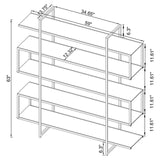 Elmer Clear/Chrome 5-Shelf Bookcase