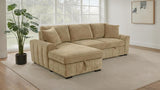 Pastrana Camel Upholstered Sleeper Sectional Sofa LAF Chaise by Coaster at Eve Furniture