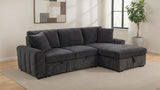 Pastrana Charcoal Grey Upholstered Sleeper Sectional Sofa RAF Chaise by Coaster at Eve Furniture
