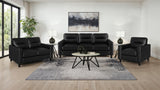 Scotland 3-piece Faux Leather Upholstered Sofa Set Black by Coaster at Eve Furniture