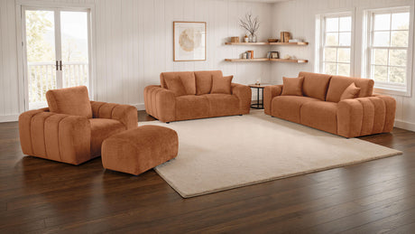Burnett Burnt Orange 4-piece Chenille Upholstered Sofa Set by Coaster at Eve Furniture