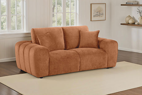 Burnett Chenille Upholstered Wide Arm Loveseat Burnt Orange by Coaster at Eve Furniture